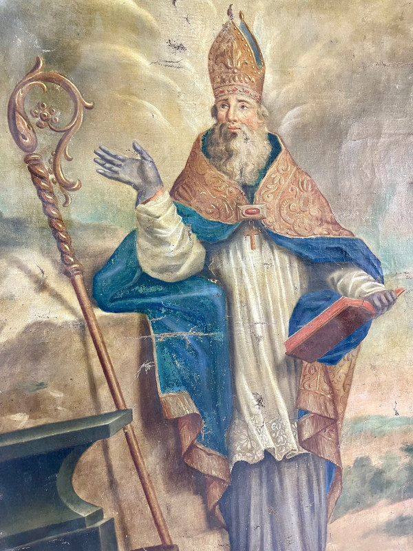 Großes religiöses Gemälde der Kirche Saint Éloi aus dem 18. Jahrhundert