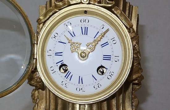 Gilded bronze clock, Louis XVI style, Napoleon III period - Mid 19th century
