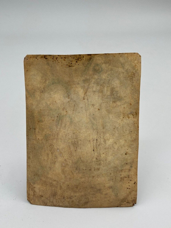 Parchemin XVIIe peinture religieuse scène à l'Antique