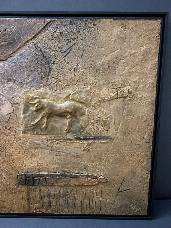 Composizione animale moderna ad olio di Robin 1993