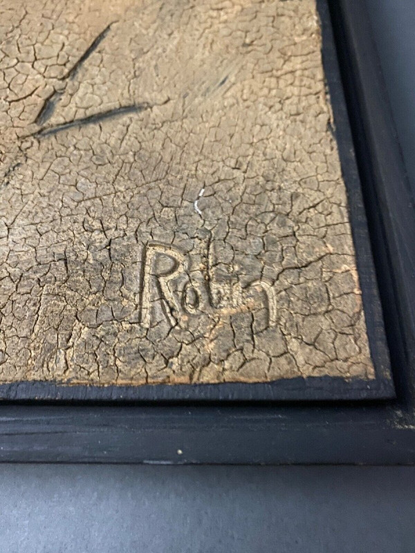 Composizione animale moderna ad olio di Robin 1993