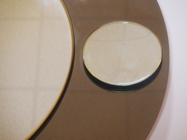 Galvorame round wall mirror,
