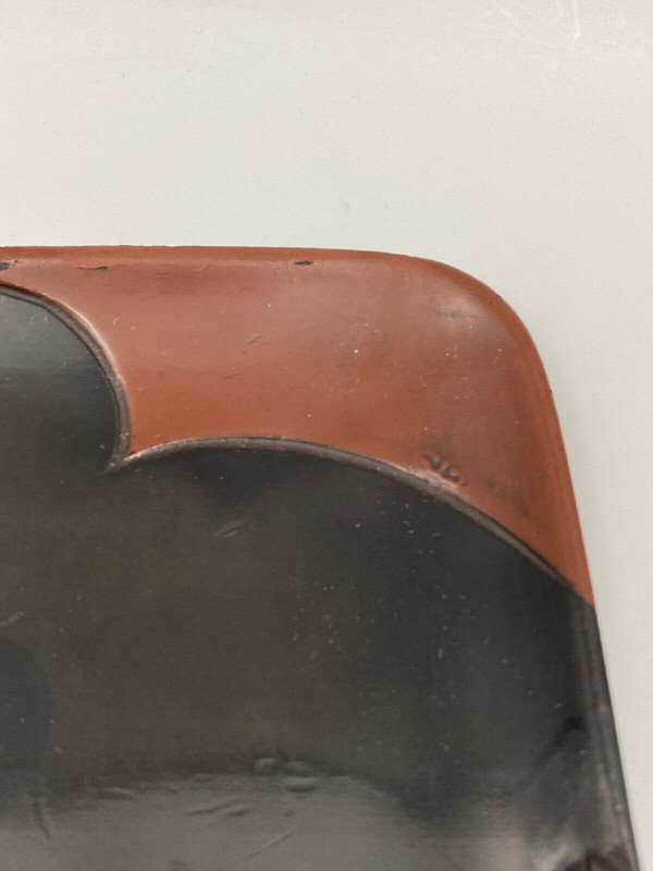 Japanese lacquer presentation tray, floral decor 20th century