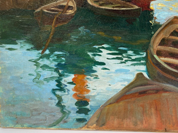 Olio firmato Denys o Lenys H. bassin de carénage Marseille port
