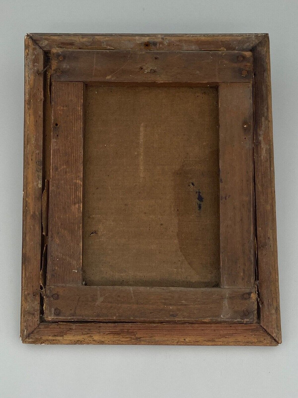 Oil on canvas representing Christ imploring End of 19th century Pearl frame