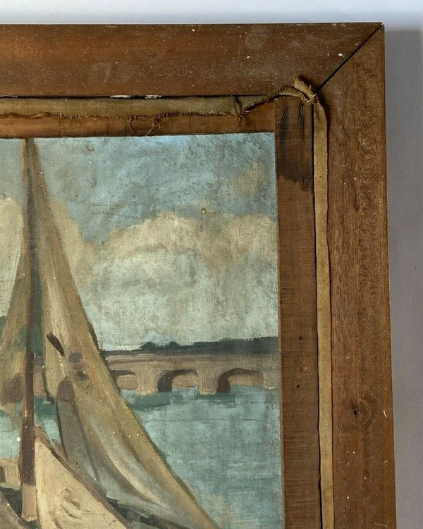 Öl auf Leinwand von Martin Dobuin 1941 Kircheninneres Double Face