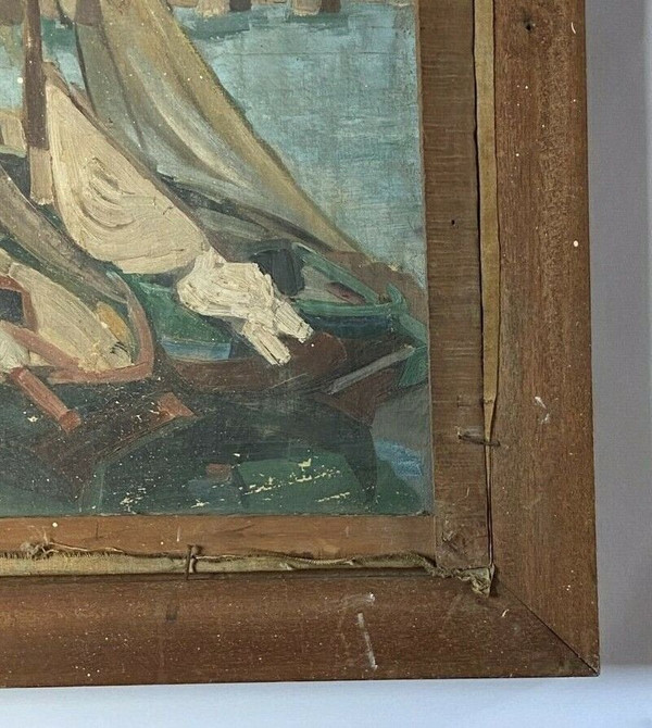 Öl auf Leinwand von Martin Dobuin 1941 Kircheninneres Double Face