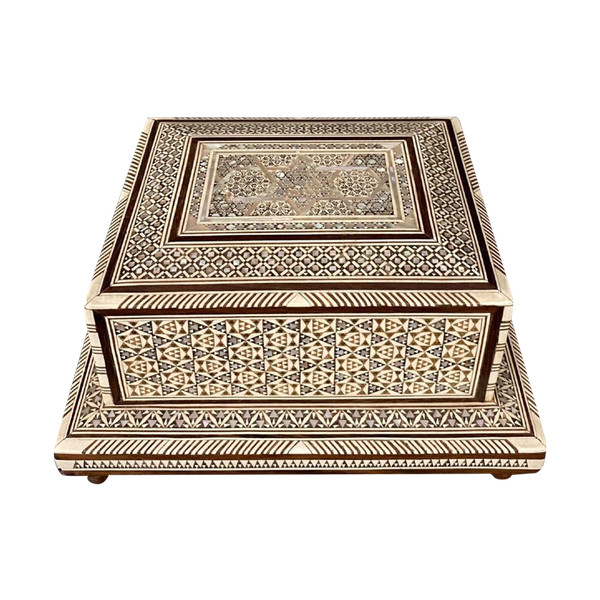 Orientalische Zigarettendose aus Perlmuttintarsien Musikbox XX.