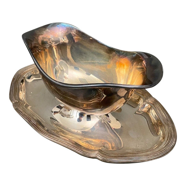 Christofle France silver-plated sauce boat, Gallia collection 20th century