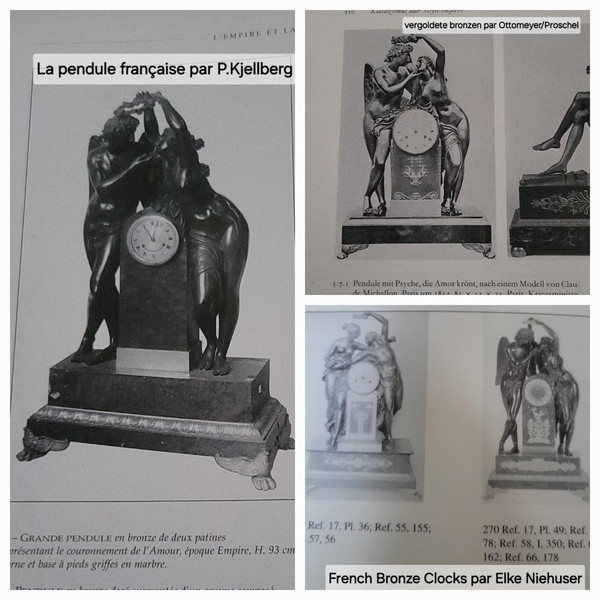 pendulum "the coronation of love" after the sculpture by Claude Michallon. Empire period