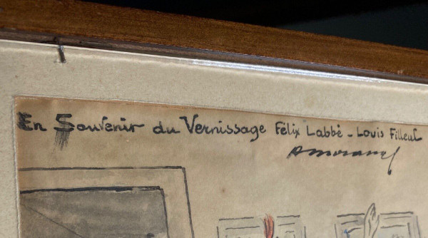 Watercolor on caricature paper Abel Moranas Opening Félix Labbé 1942