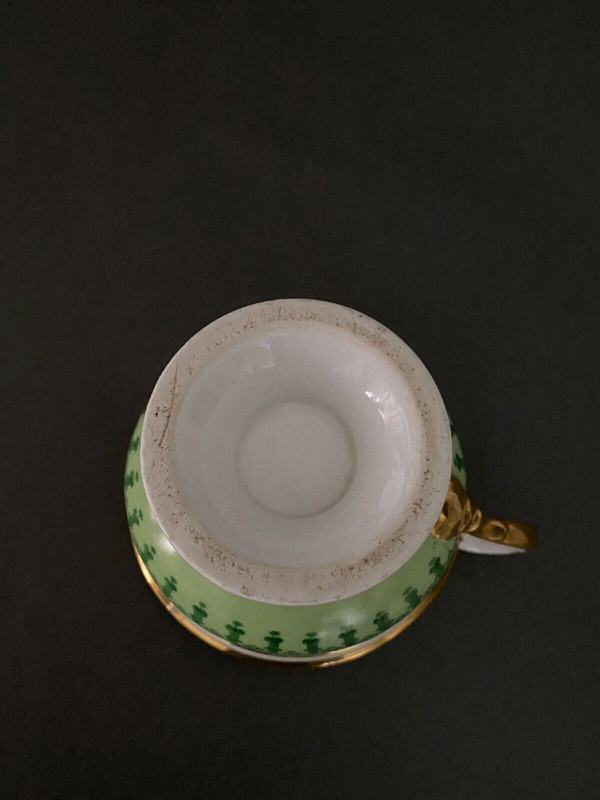Tasse et sous-tasse en porcelaine de Paris époque Louis-Philippe