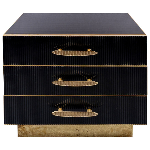 Commode noire en verre Murano, XXe siècle 