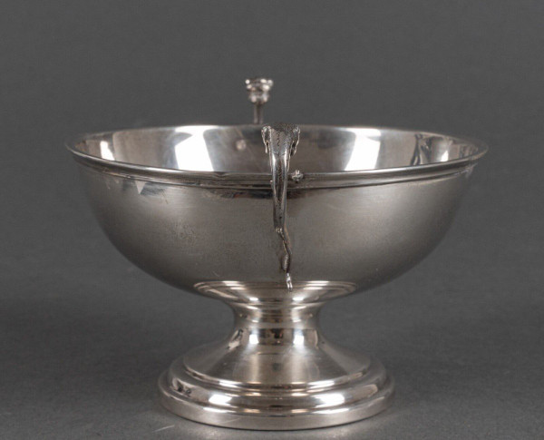 Silver Wedding Cup on Foot Shower Animal Heads Sockets