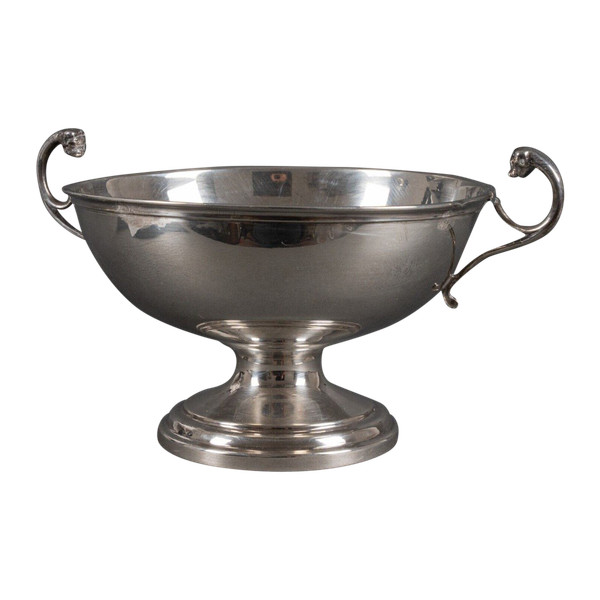 Silver Wedding Cup on Foot Shower Animal Heads Sockets