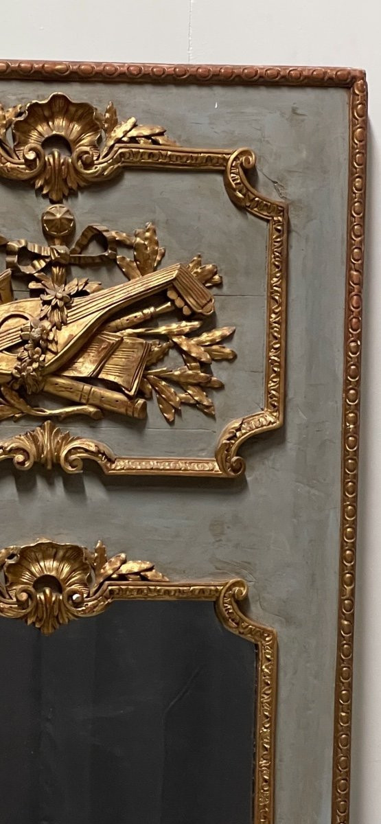 Painted and gilded trumeau Louis XVI period