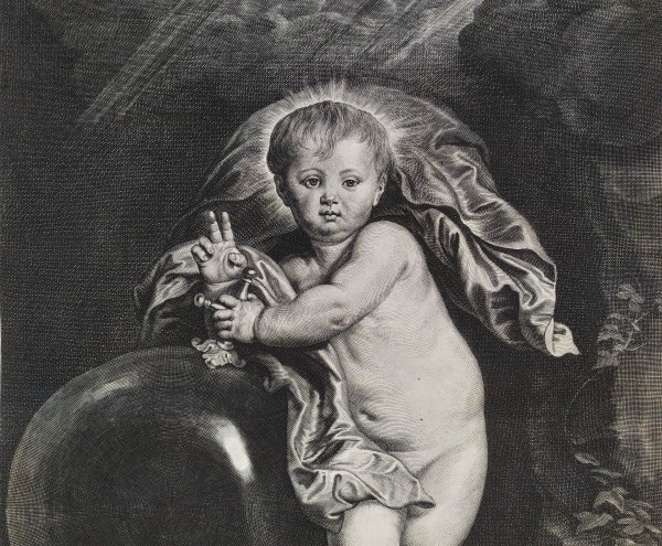 Incisione 17° Cristo secondo Van Dyck