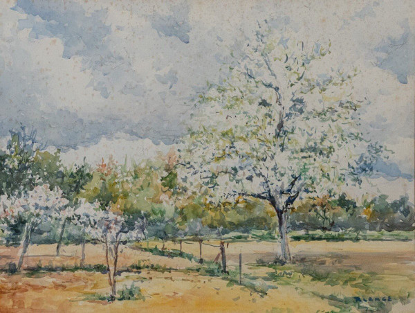 Aquarelle par Robert Lange Le Printemps XXe