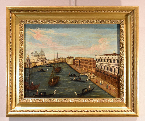 Peintre Védutiste Du 18e Siècle, Vue De Venise Avec Le Grand Canal