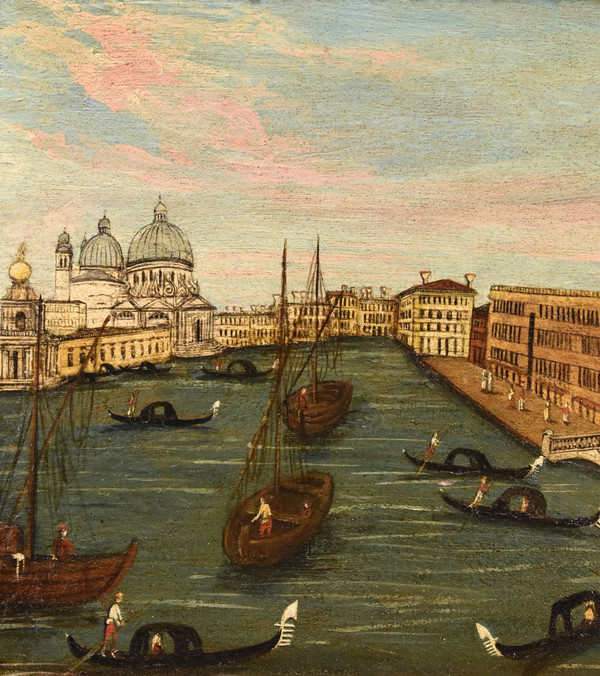 Peintre Védutiste Du 18e Siècle, Vue De Venise Avec Le Grand Canal