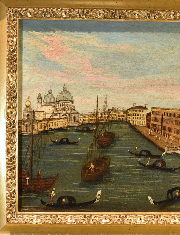 Peintre Védutiste Du 18e Siècle, Vue De Venise Avec Le Grand Canal