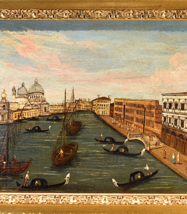 Peintre Védutiste Du 18e Siècle, Vue De Venise Avec Le Grand Canal