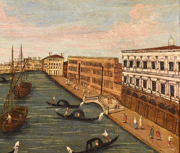 Peintre Védutiste Du 18e Siècle, Vue De Venise Avec Le Grand Canal