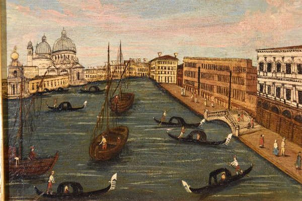 Peintre Védutiste Du 18e Siècle, Vue De Venise Avec Le Grand Canal