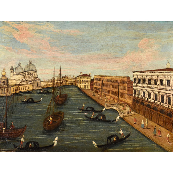 Peintre Védutiste Du 18e Siècle, Vue De Venise Avec Le Grand Canal
