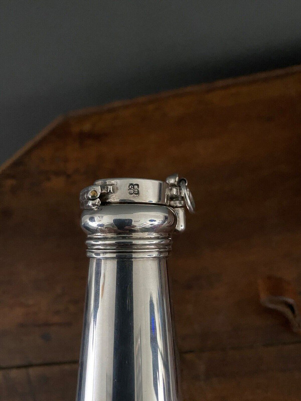Silver hunting flask Asprey William Thomas Wright and Frederick Davies