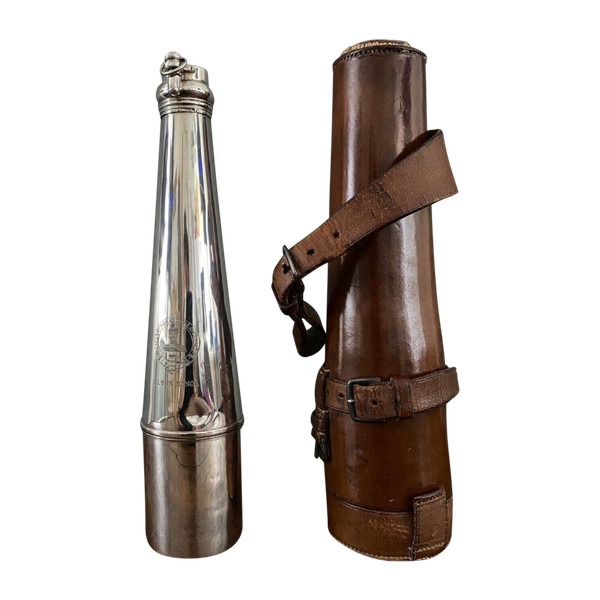 Silver hunting flask Asprey William Thomas Wright and Frederick Davies