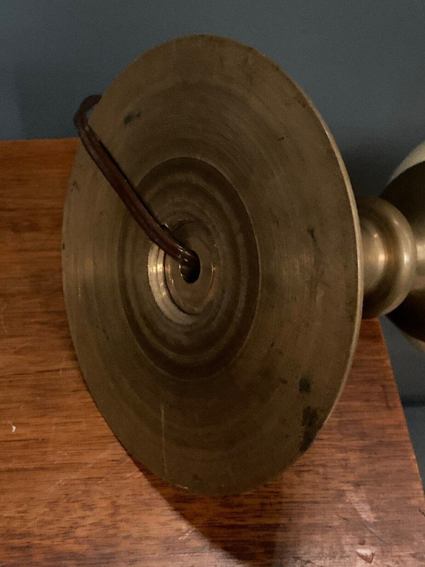 Lampada del 1970 in uovo di struzzo e bronzo su base per doccia