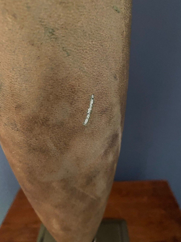 Leather and gilded metal lamp Le Dauphin 1970