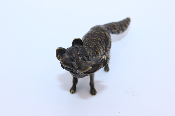 Small Bronze The Fox and the Duck End of the 19th Century