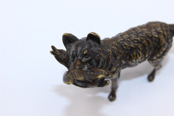 Small Bronze The Fox and the Duck End of the 19th Century