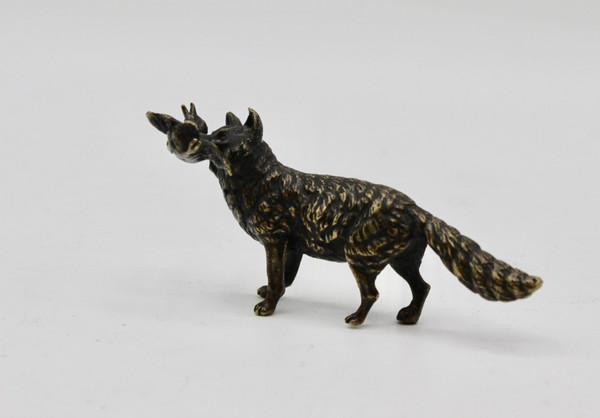 Small Bronze The Fox and the Duck End of the 19th Century