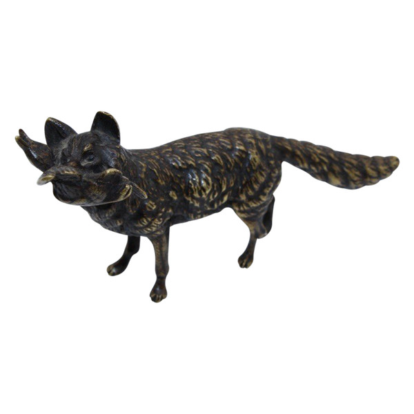 Small Bronze The Fox and the Duck End of the 19th Century