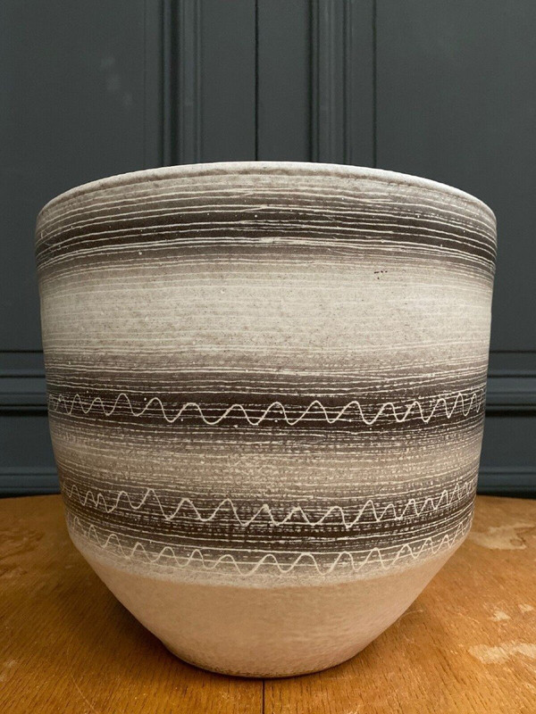 Large ceramic planter 1960 by Jean Austruy 20th century
