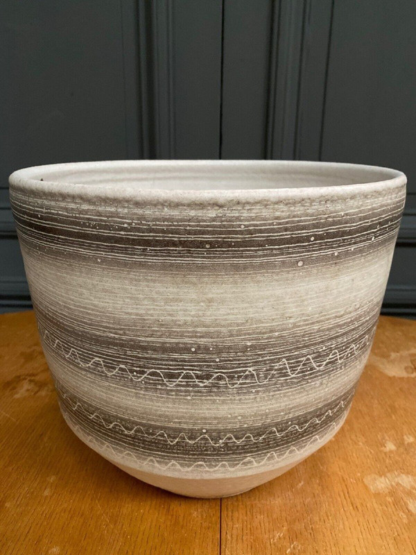 Large ceramic planter 1960 by Jean Austruy 20th century