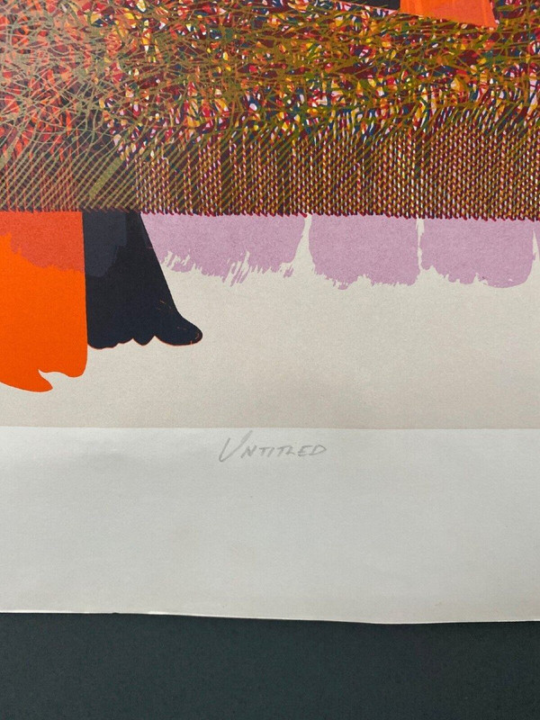 Lithographie composition moderne Unitled par Joseph Hanly Hanley 1980