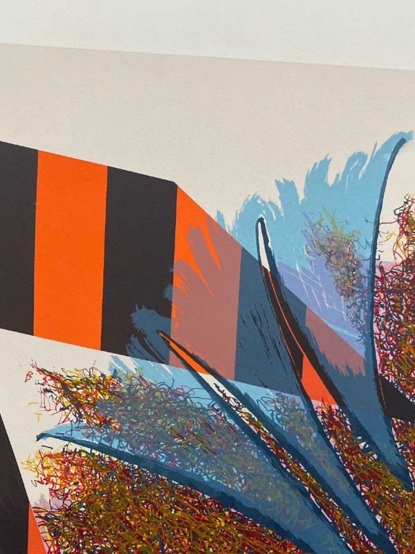 Lithographie composition moderne Unitled par Joseph Hanly Hanley 1980
