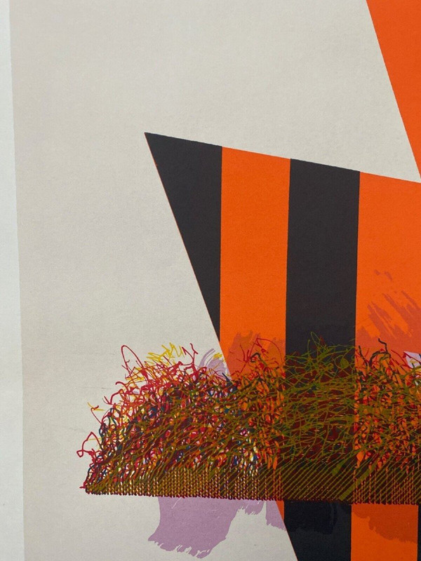 Lithographie composition moderne Unitled par Joseph Hanly Hanley 1980
