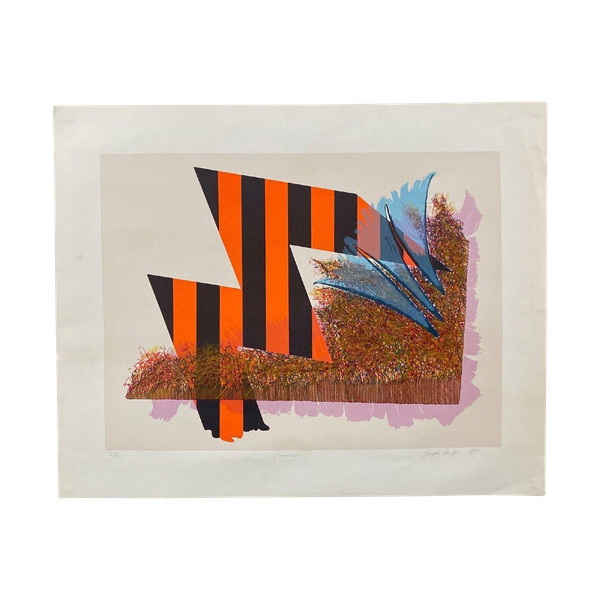Lithographie composition moderne Unitled par Joseph Hanly Hanley 1980