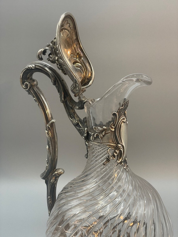 Aiguière Française De Style Louis XV In Solid Silver