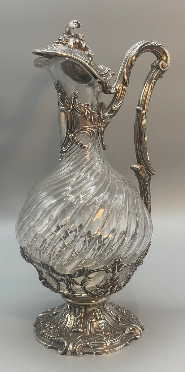 Aiguière Française De Style Louis XV In Solid Silver
