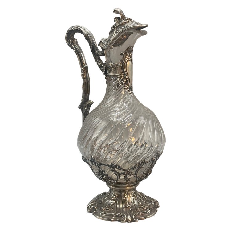 Aiguière Française De Style Louis XV In Solid Silver