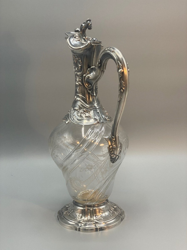 Louis XV Style Solid Silver Ewer Goldsmith Ravinet&companie