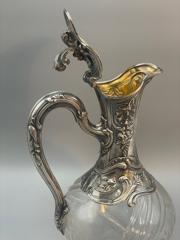 Louis XV Style Solid Silver Ewer Goldsmith Ravinet&companie