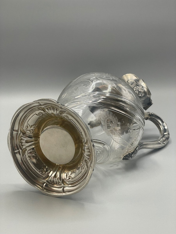 Louis XV Style Solid Silver Ewer Goldsmith Ravinet&companie