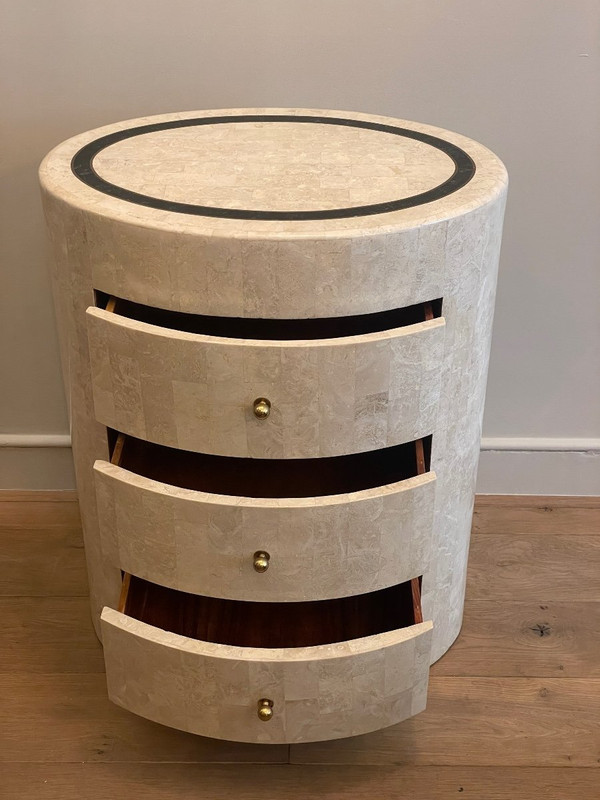 Maitland-smith Coral Stone Chest of Drawers 1980